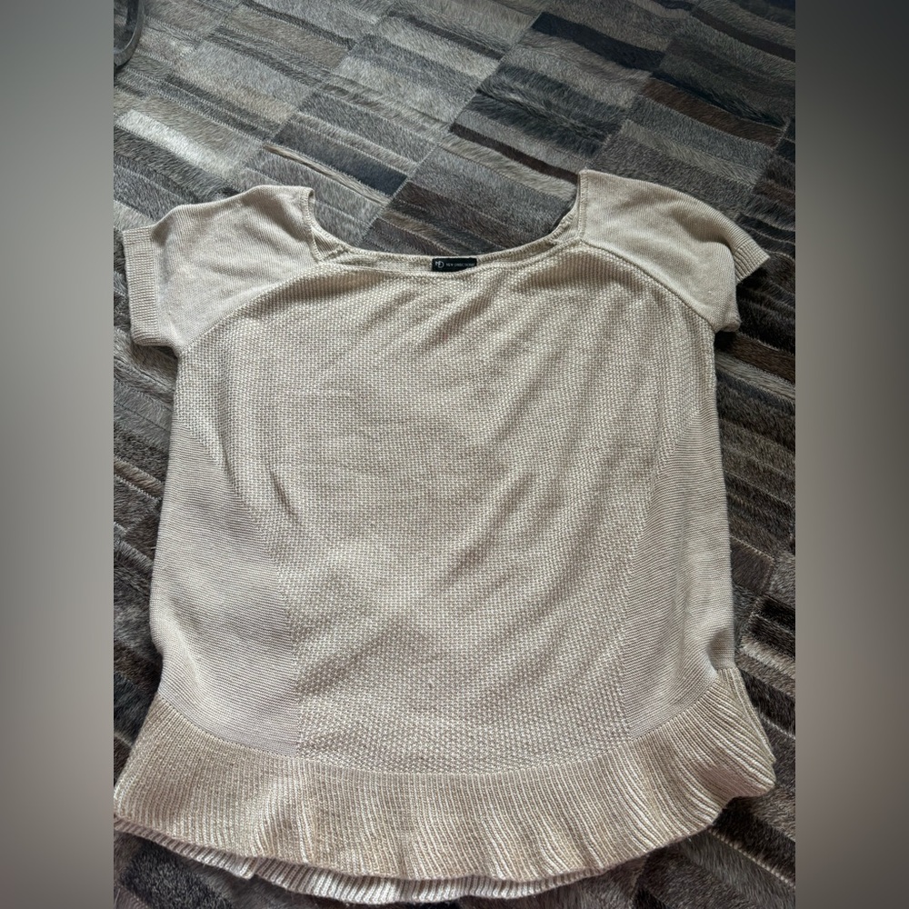 New Directions Cream Short Sleeve Top